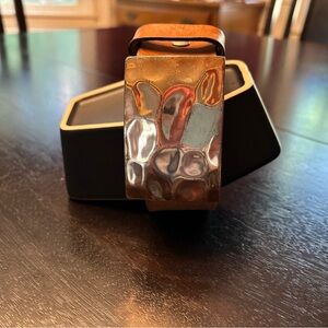 Silpada leather belt with hammered buckle